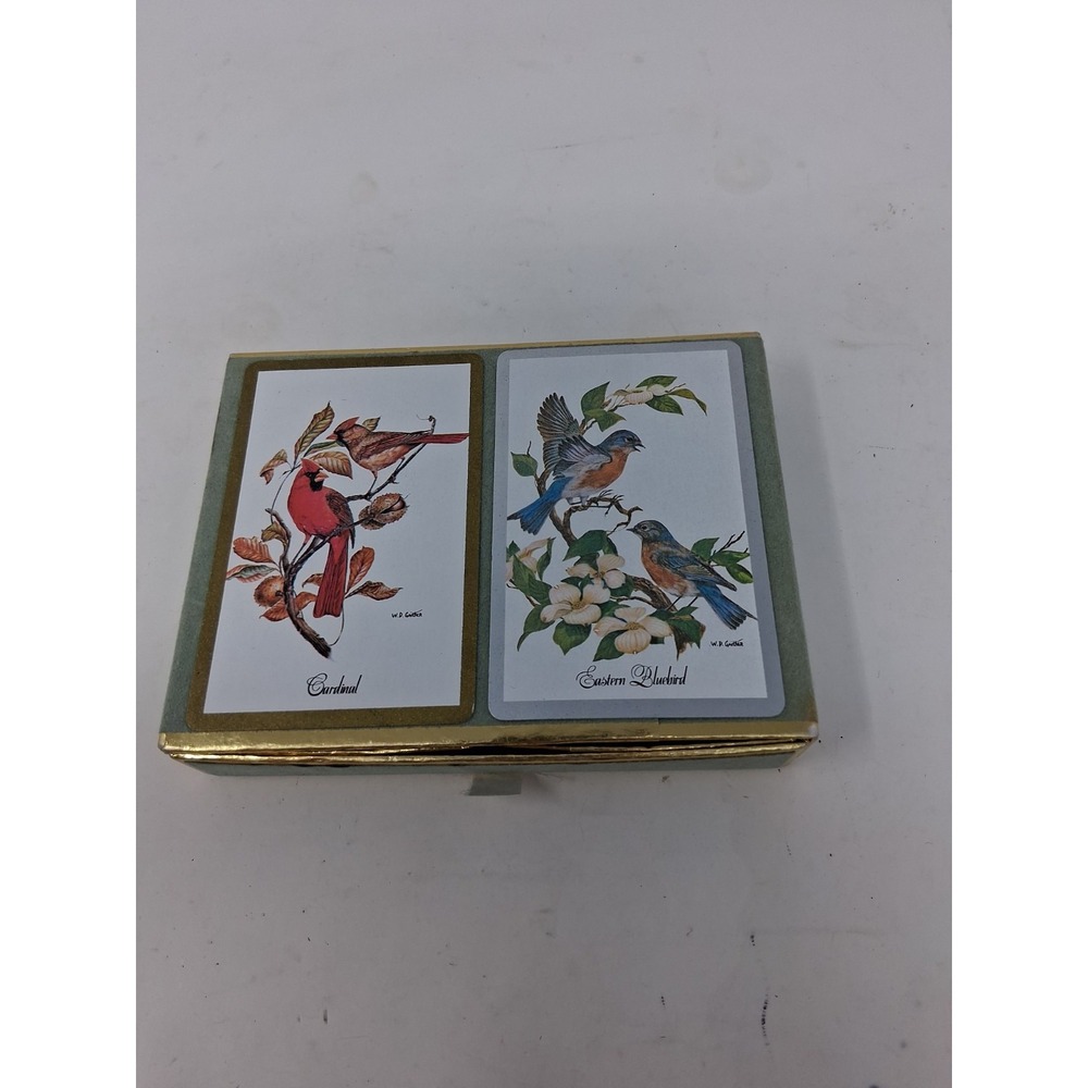 Vintage New Old Stock Congress Playing Cards Double Deck Birds Made In USA. W